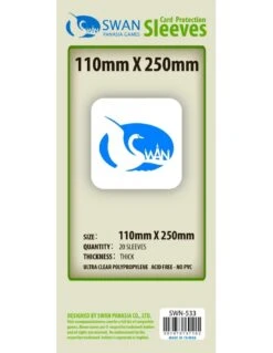 Swan: 110mm X 250mm: Sleeves For 7 Wonders Board Thick (20)