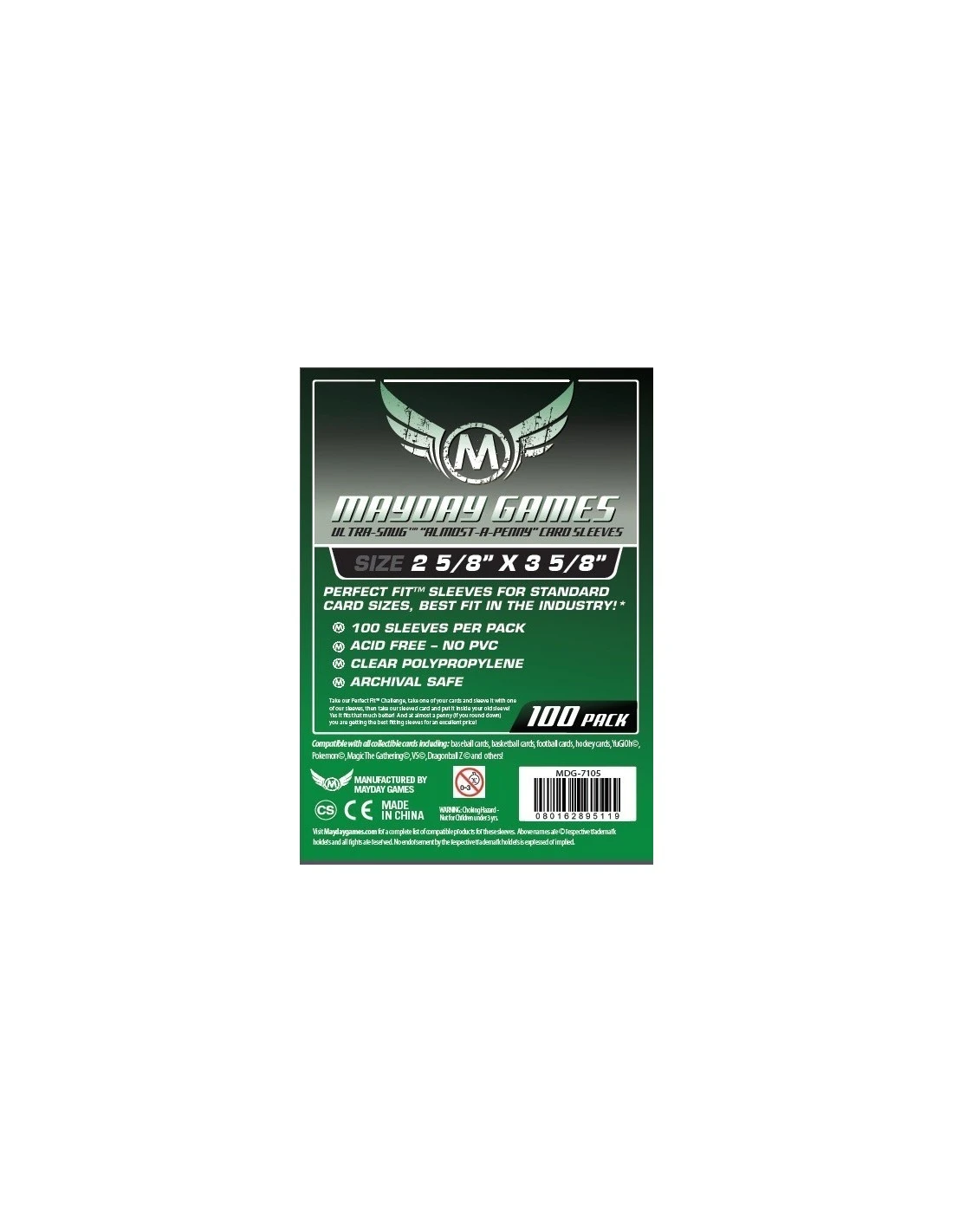 Mayday: 63,5mm X 89mm Almost-A-Penny Ultra-Fit Card Sleeves (100 Stuks) 1 Mayday: 63,5mm X 89mm Almost-A-Penny Ultra-Fit Card Sleeves (100 Stuks)