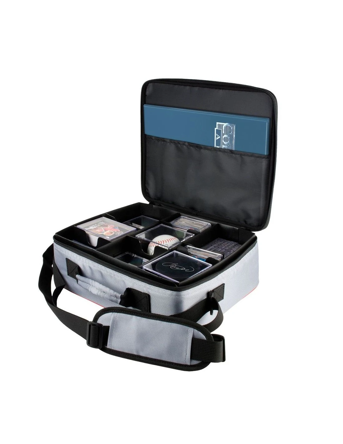 Ultra Pro Collectors Deluxe Carrying Case Silver With Red Trim 2 Ultra Pro Collectors Deluxe Carrying Case Silver With Red Trim - Afbeelding 2
