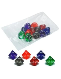 Dobbelsteen D10 (percentages) Kunststof Assorti
