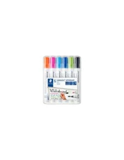 Etui Whiteboard Markers (6) (oranje, Roze, Lichtblauw, Blauw, Groen, Zwart)