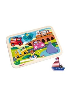 Janod Chunky Puzzel - Voertuigen
