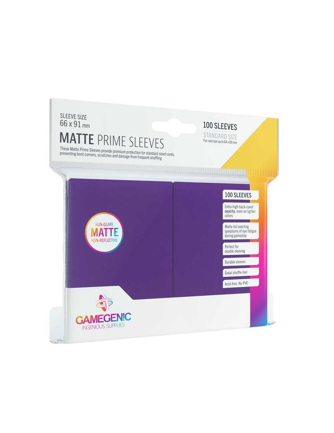 Gamegenic SLEEVES Pack Matte With Colored Back - 66mm X 91mm (100) 1 Gamegenic SLEEVES Pack Matte With Colored Back - 66mm X 91mm (100)